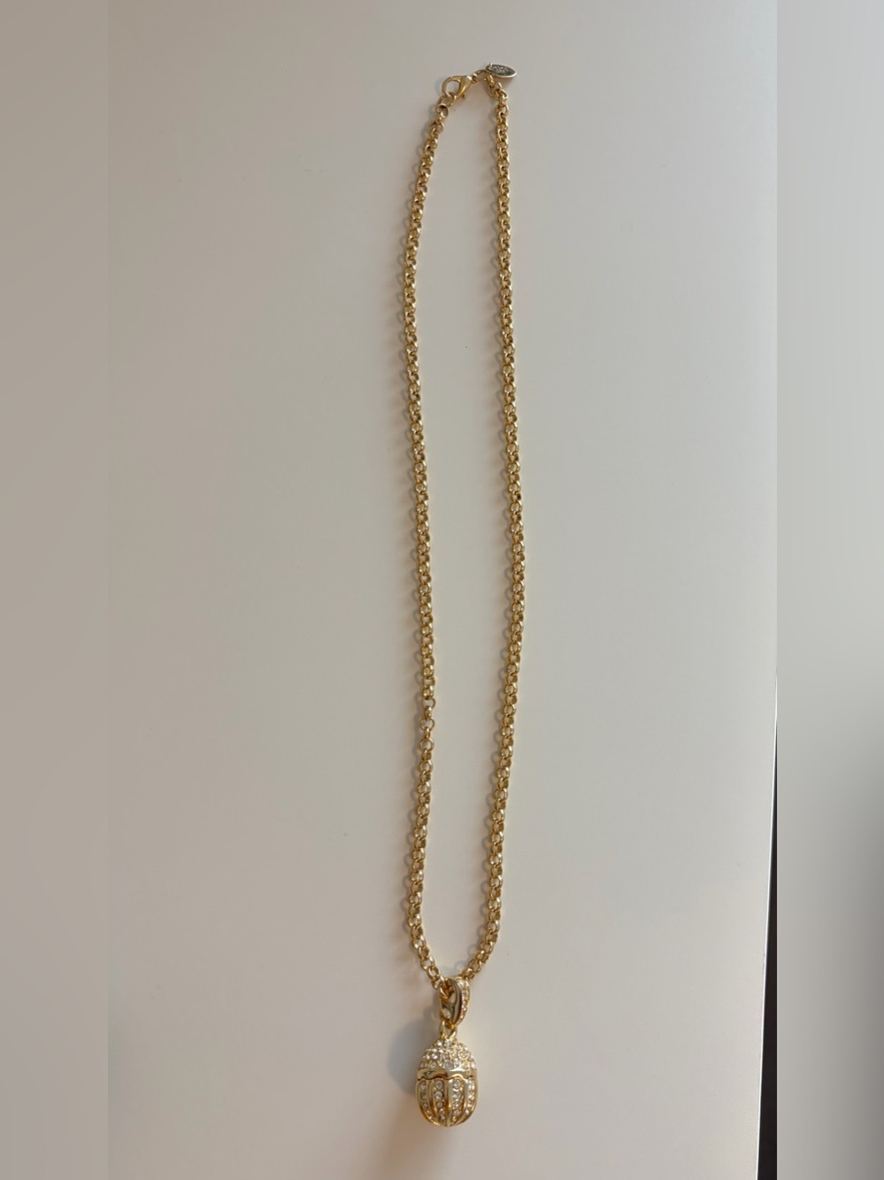 Jackie Orr Gold‑Tone Rhinestone Pendant Necklace
